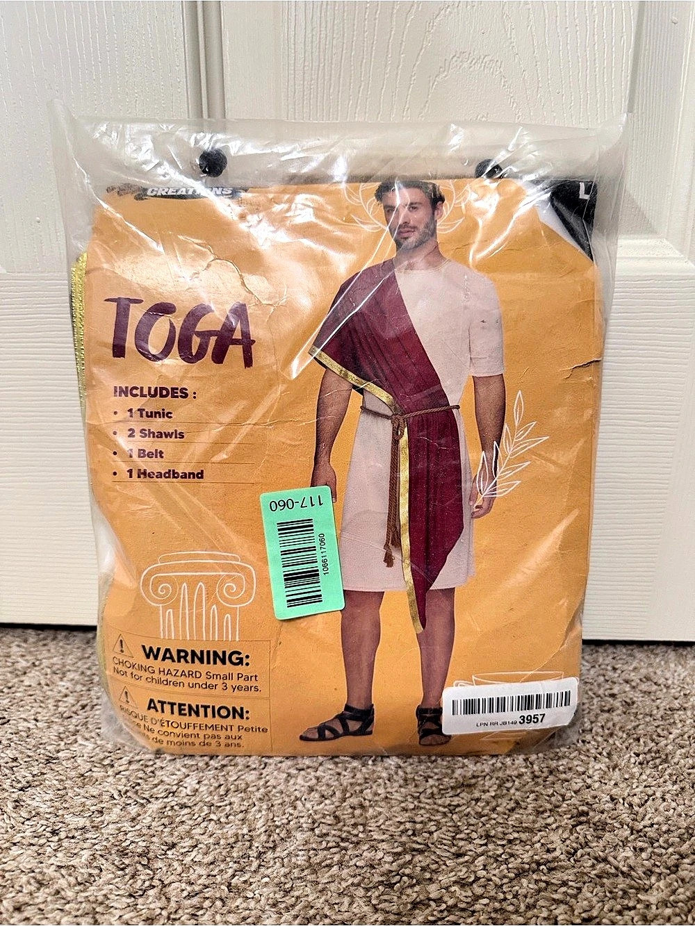 Spooktacular Creations Men’s Toga Costume Roman Greek Costume - NWT